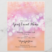 Peach Glow Sparkle Lights Glam Party Event Flyer (Vorne)