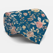 Peach gold Aquarellfarben Rose Nackenmuster Krawat Krawatte (Gerollt)