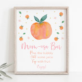 Peach Gold Baby Dusche Mimosa Bar Sign Poster