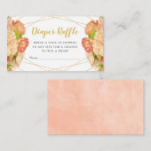 Peach Gold Blume Eintrittskarten für Windeln Begleitkarte (Vorne/Hinten)