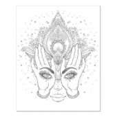 Peach & Gold Boho Lotus Blume Schöne Gummi Briefma Gummistempel (Prägung)