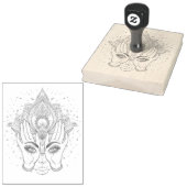 Peach & Gold Boho Lotus Blume Schöne Gummi Briefma Gummistempel (Stempel)