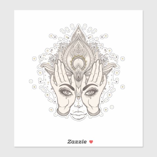 Peach & Gold Boho Lotus Blume Schönheit Aufkleber (Blatt)