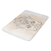 Peach & Gold Boho Lotus Blume Schönheit Badematte (Schrägansicht)