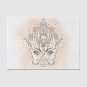 Peach & Gold Boho Lotus Blume Schönheit Seidenpapier