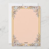 Peach & Gold Botanical Wedding Invitation | Elegan Einladung (Rückseite)
