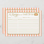 Peach Gold Brautparty Rezept Card (Vorne/Hinten)