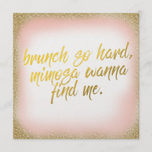 Peach Gold Brunch so harte Einladung Perle