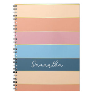 Peach Gold Custom Summer Color Block Streifen Notizblock