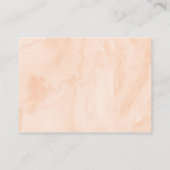 Peach Gold Floral Baby Dusche Windelwanne Begleitkarte (Rückseite)