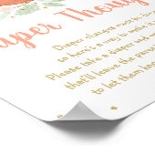 Peach Gold Floral Diaper Gedanken Spiel Poster (Ecke)