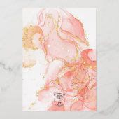 Peach & Gold Foil Marbleized Wedding Einladung (Rückseite)