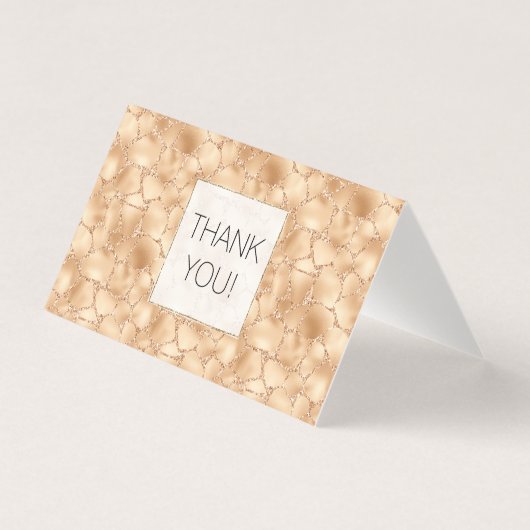 Peach Gold Glitzer Glam Sparkle Giraffe Drucken (Vorderseite)