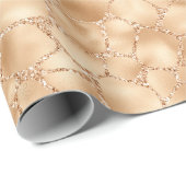 Peach Gold Glitzer Glam Sparkle Giraffe Drucken Geschenkpapier (Rolleneckpunkt)