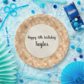 Peach Gold Glitzer Glam Sparkle Giraffe Drucken Pappteller (Party)