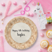 Peach Gold Glitzer Glam Sparkle Giraffe Drucken Pappteller (Party)