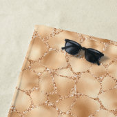 Peach Gold Glitzer Glam Sparkle Giraffe Drucken Strandtuch (Beispiel)