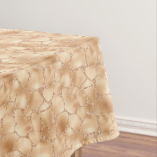 Peach Gold Glitzer Glam Sparkle Giraffe Drucken Tischdecke