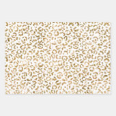 Peach Gold Glitzer Leopard Print Geschenkpapier Set (Vorderseite 3)
