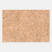 Peach Gold Glitzer Leopard Print Geschenkpapier Set (Vorderseite)