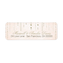 Peach & Gold Glitzer Look Hochzeitadressen-Labels