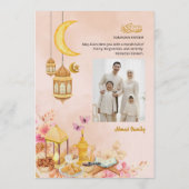Peach & Gold Lantern Design Einladung (Rückseite)