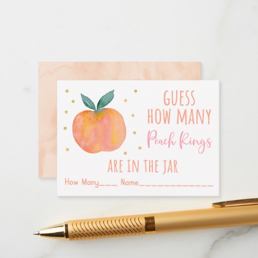 Peach Gold Ratschlag Wie viele Spiel Begleitkarte (Vorderseite/Rückseite Beispiel)