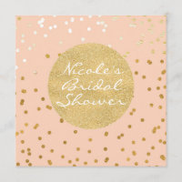 Peach & Gold Shiny Confetti Dots Moderner Chic