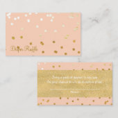 Peach & Gold Shiny Confetti Dots Windel Raffle Begleitkarte (Vorne/Hinten)