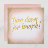 Peach Gold Turn down for Brunch Einladung Pearl (Vorne/Hinten)