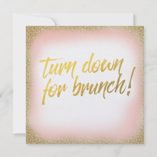 Peach Gold Turn down for Brunch Einladung Pearl (Vorderseite)