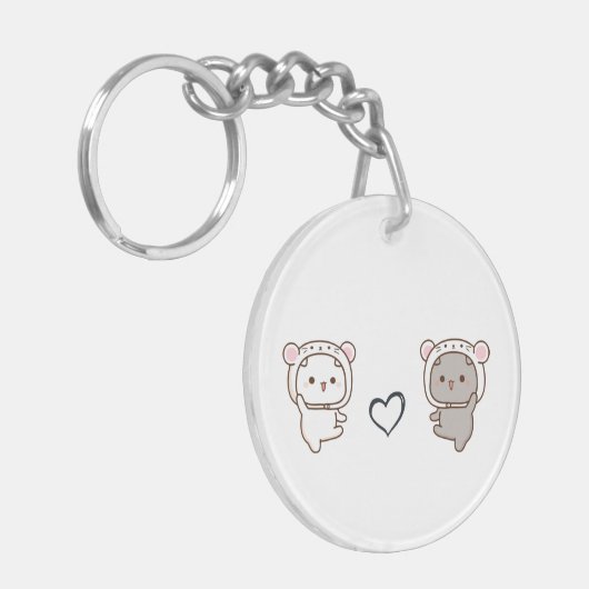 Peach Goma Kostüm Liebe von Paaren Emotion Schlüsselanhänger (Vorderseite links)