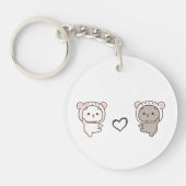 Peach Goma Kostüm Liebe von Paaren Emotion Schlüsselanhänger (Vorderseite)