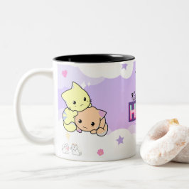 Peach & Goma - Mochi Mochi Peach Cats Zweitone  Zweifarbige Tasse