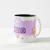 Peach & Goma - Mochi Mochi Peach Cats Zweitone  Zweifarbige Tasse (VorderseiteRechts)