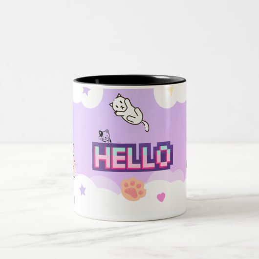 Peach & Goma - Mochi Mochi Peach Cats Zweitone Zweifarbige Tasse (Mittel)