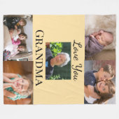Peach Gradient 5-photo Family Tribute Keepsake Fleecedecke (Vorderseite (Horizontal))