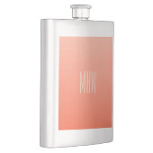 Peach Gradient benutzerdefinierte Monogramm-Flasch Flachmann (Rechts)
