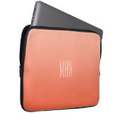 Peach Gradient benutzerdefinierte Monogramm Laptop Laptopschutzhülle (Vorne Rechts)