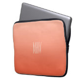 Peach Gradient benutzerdefinierte Monogramm Laptop Laptopschutzhülle (Vorderseite Links)