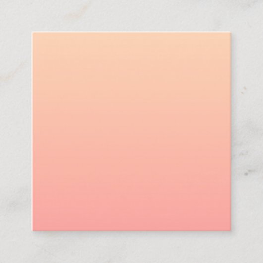 Peach Gradient Quadratische Visitenkarte (Vorderseite)