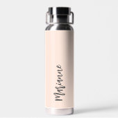 Peach grau individuelle Name Skript Trinkflasche (Rückseite)