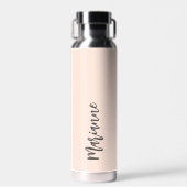 Peach grau individuelle Name Skript Trinkflasche (Vorne)