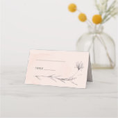 Peach & grau romantische Hochzeitsreise mit Blumen Platzkarte (Rückseite)
