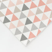 Peach Gray Beige Neutrals Modernes geometrisches M Fleecedecke (Ecke)