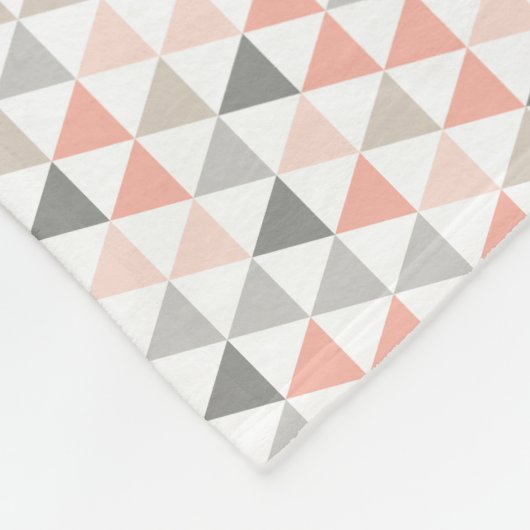 Peach Gray Beige Neutrals Modernes geometrisches M Fleecedecke (Ecke)