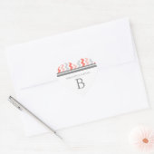 Peach Gray Chevrons Monogram Umschlag Aufkleber (Umschlag)