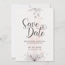Peach & gray florale romantische Hochzeit Save The Date