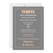 Peach Gray Informal Funny Wedding