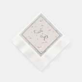Peach & Gray Marble Monogrammatique Napkins Serviette (Ecke)